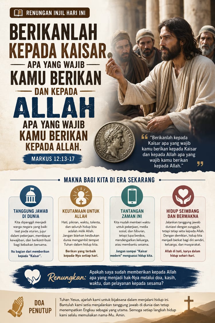 Renungan Injil Hari Ini, Senin (2/06/2026)